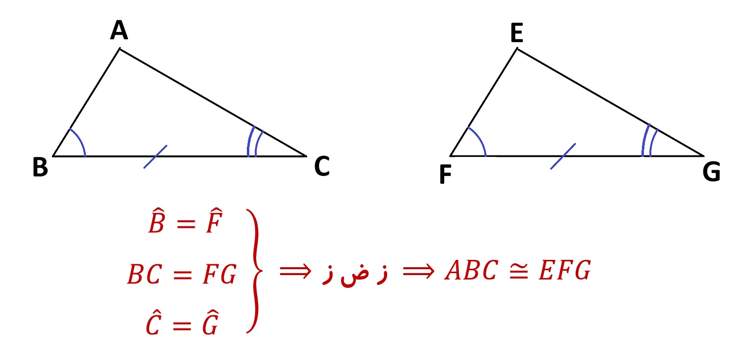 هم هنشتی مثلث ها - حالت ز ض ز - درس در خانه